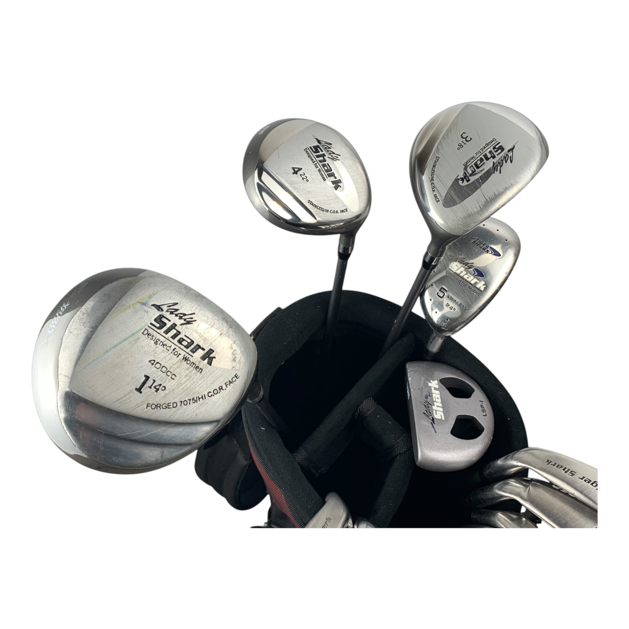 Lady Shark Komplet Sæt M. Bag / Flex Ladies / Graphite galleri billede 4 - brugt golf udstyr i god stand