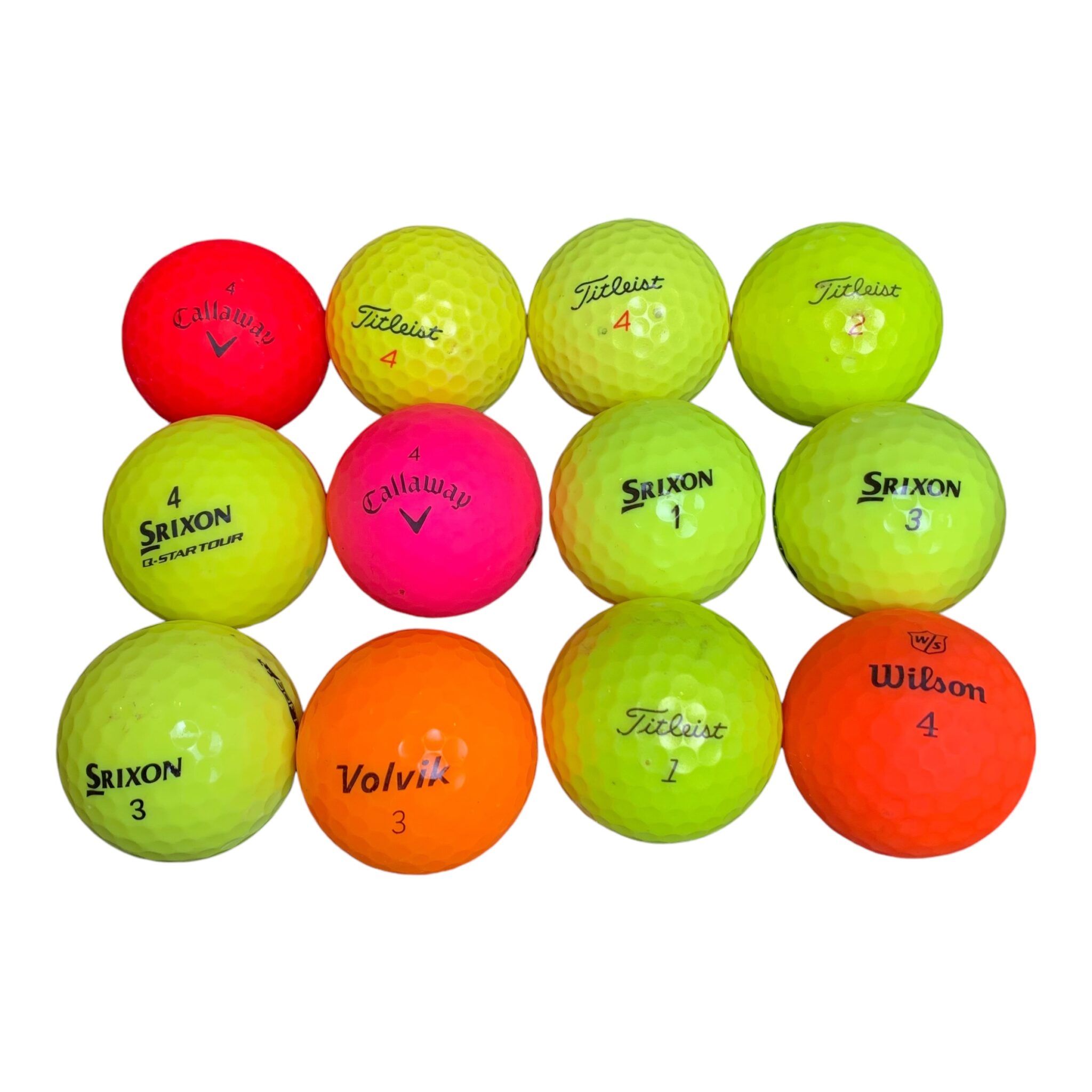 Blandede Farvede Bolde i Okej stand - 1 Dusin