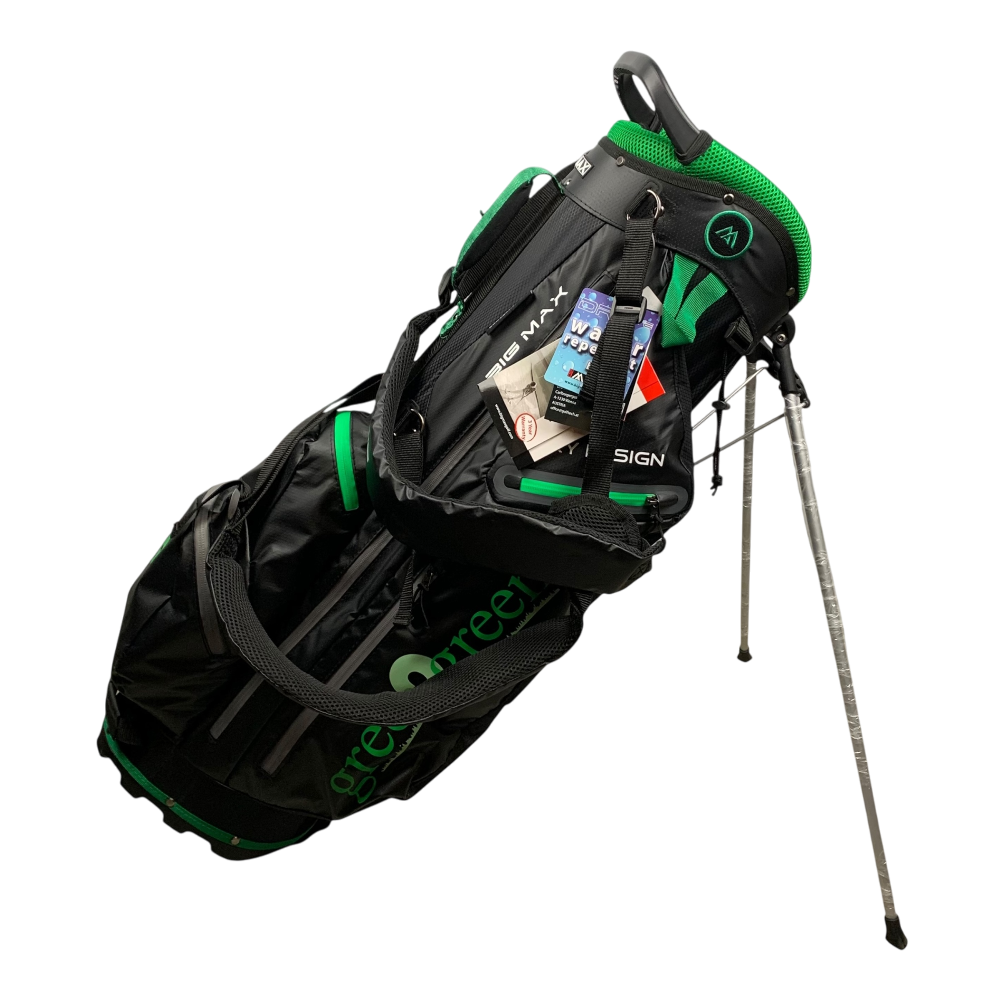 Big Max Green2Green Dry Design Stand Bag / 4-Way / Black galleri billede 4 - brugt golf udstyr i god stand